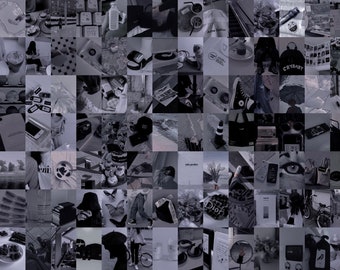 Zwarte Muur Collage Kit, Zachte Zwarte Collage Kit, Zwarte Muur Collage, Grijze Muur Collage, Zachte Esthetische Collage Kit (DIGITALE DOWNLOAD) 100 STUKS