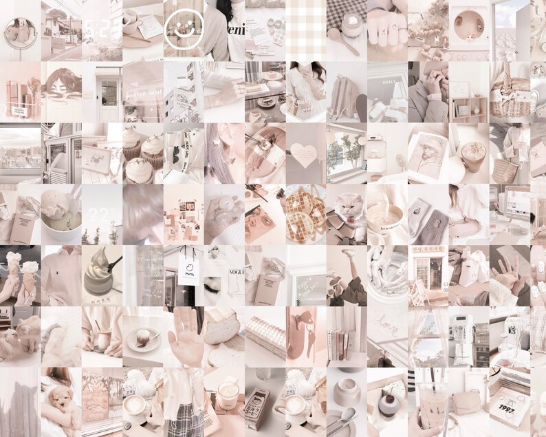 Nude Wall Collage Kit, Beige Collage Kit, Soft Beige Aesthetic, Nude Wall Collage, Aesthetic Room Decor (DIGITAL DOWNLOAD) 100 PCS 