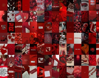Red Wall Collage Kit - Etsy