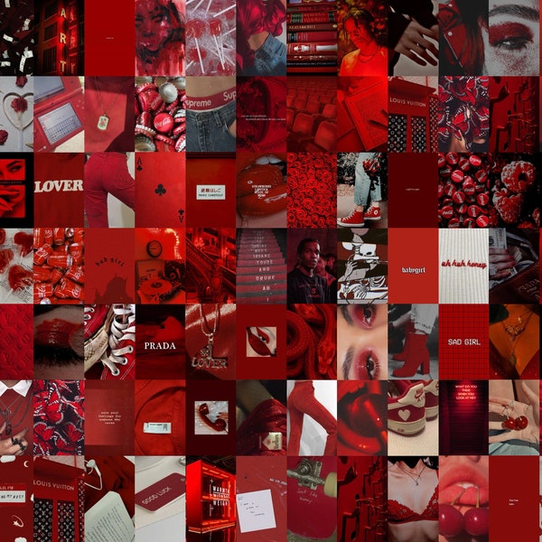 Red Wall Collage Kit - Etsy