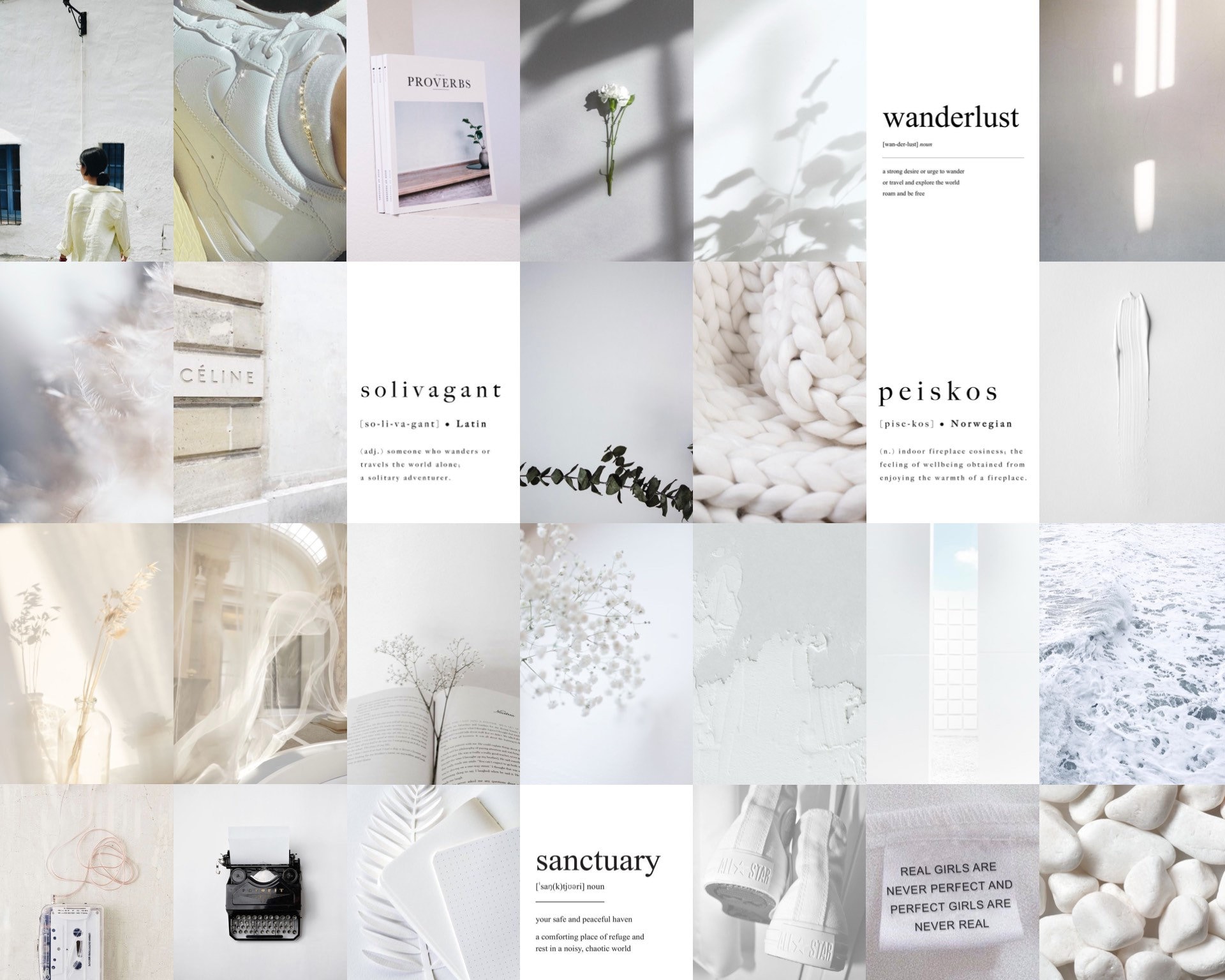 White Wall Collage Kit White Photo Collage Minimalistic Etsy