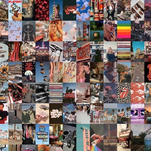 Vintage Wall Collage Kit, Retro Collage Wall, Vintage Photo Wall, Vintage Posters, Retro Art Prints  (DIGITAL DOWNLOAD) 105 PCS