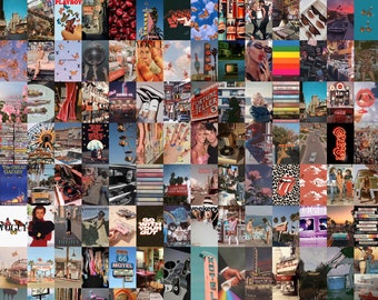 Vintage Wall Collage Kit, Retro Collage Wall, Vintage Photo Wall, Vintage Posters, Retro Art Prints  (DIGITAL DOWNLOAD) 105 PCS