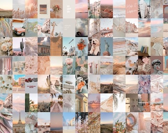 Neutrale muurcollagekit, neutrale collagekit, gedempte fotomuur, neutrale kunstafdrukken, neutrale esthetische collage (DIGITALE DOWNLOAD) 106 STUKS