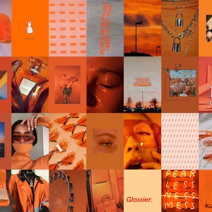 Orange Wall Collage Kit Orange Wall Collage Orange Aesthetic - Etsy