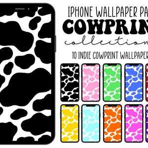 iPhone Wallpaper, iOS 14 Wallpaper, Indie Wallpaper, Cowprint, Aesthetic Wallpaper (DIGITAL DOWNLOAD) 10 PCS