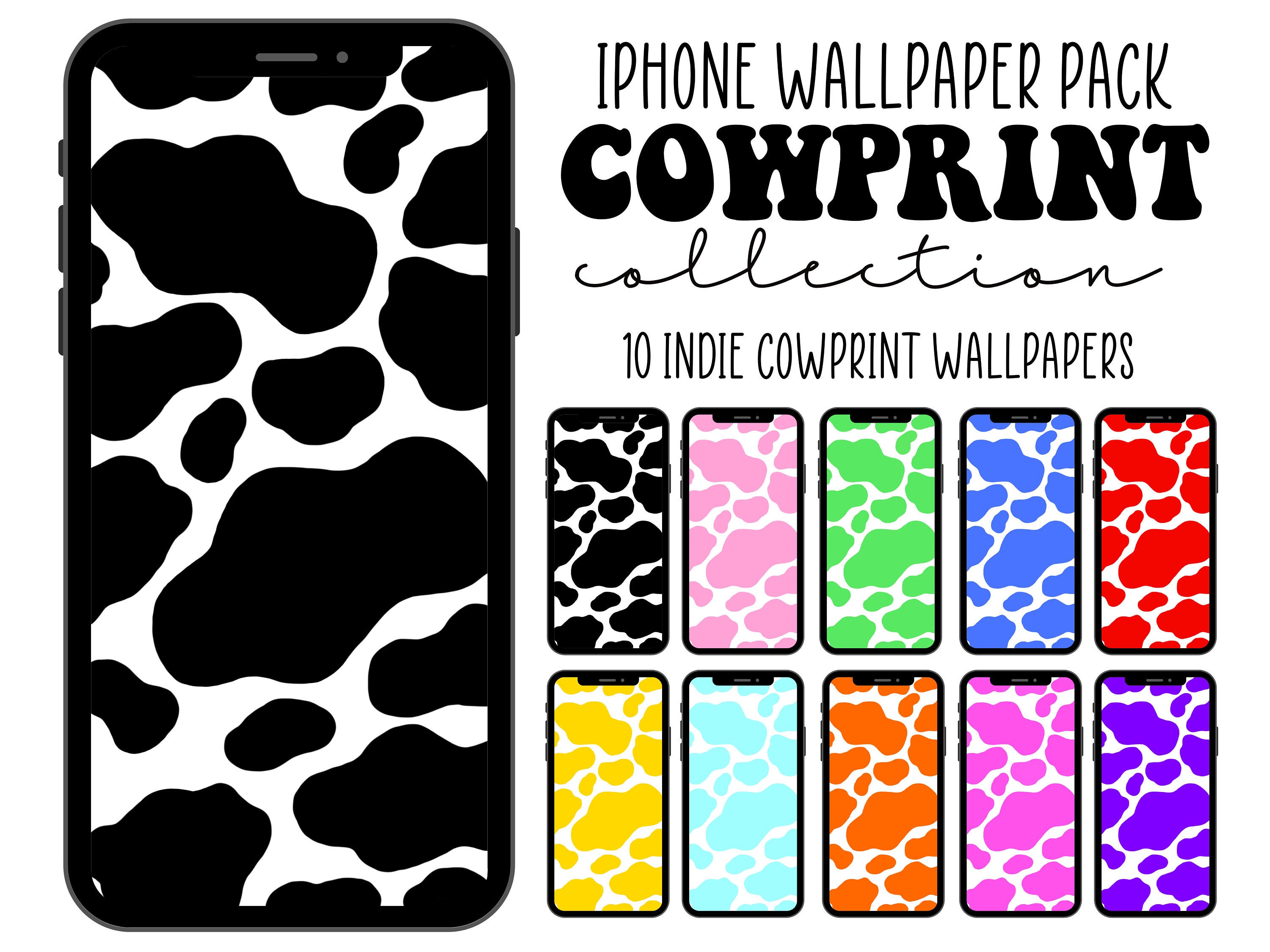 Colorful Cow Print Wallpaper - Aesthetic Pattern Wallpapers for iPhone