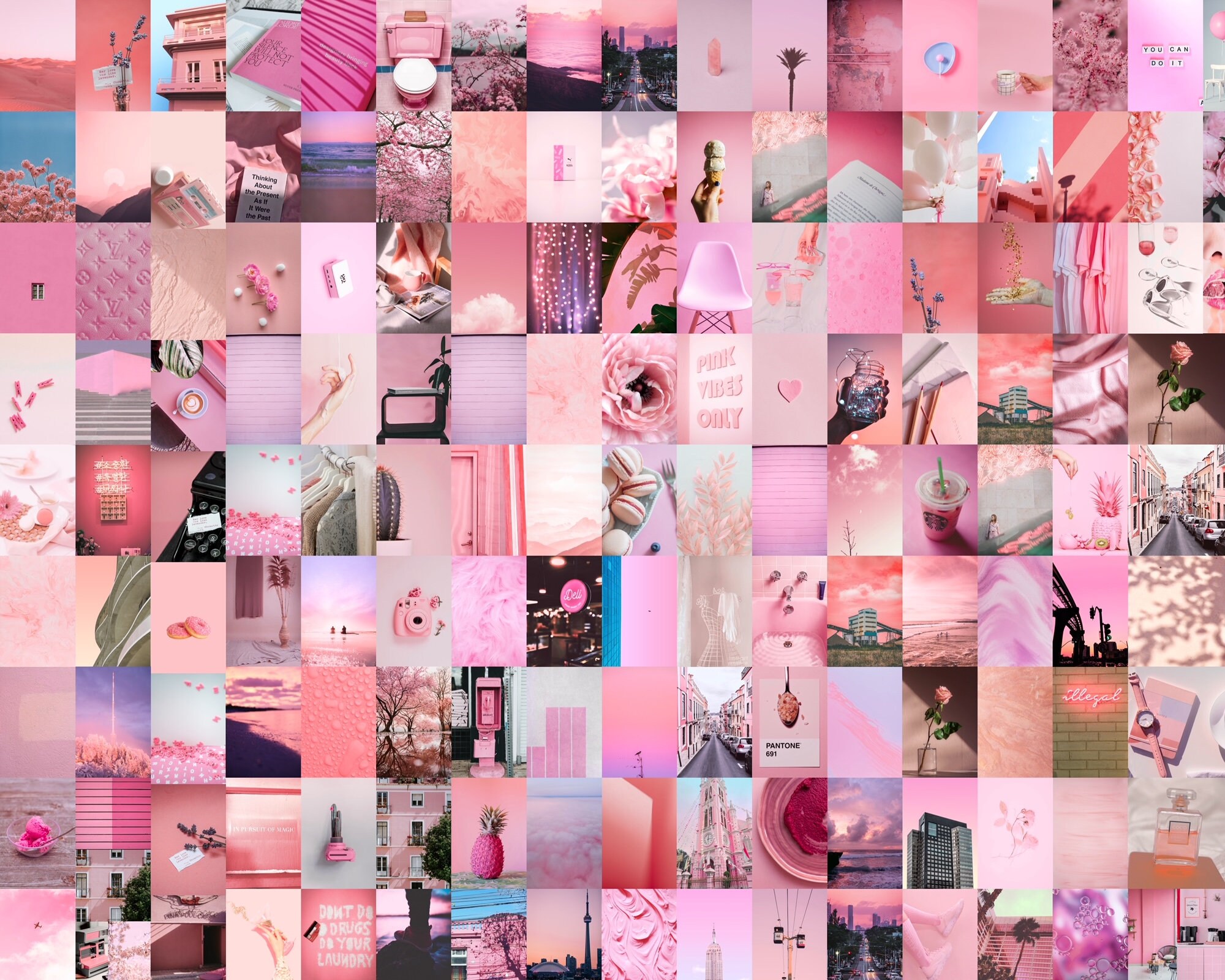 Pink Wall Collage Kit Pink Collage Kit Pink Aesthetic | Etsy