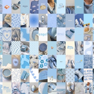 Pastel Blue Wall Collage Kit, Baby Blue Wall Collage, Danish Pastel Wall Art, Blue Art Prints, Blue Room Decor (DIGITAL DOWNLOAD) 100 PCS