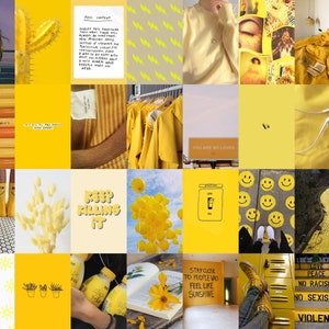 Yellow Wall Collage Kit Yellow Collage Kit Yellow Aesthetic - Etsy