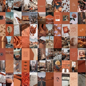 Rust Wall Collage Kit, Burnt Orange Collage Kit, Orange Wall Collage,  Orange Wall Collage, Aesthetic Collage Kit (DIGITAL DOWNLOAD) 106 PCS