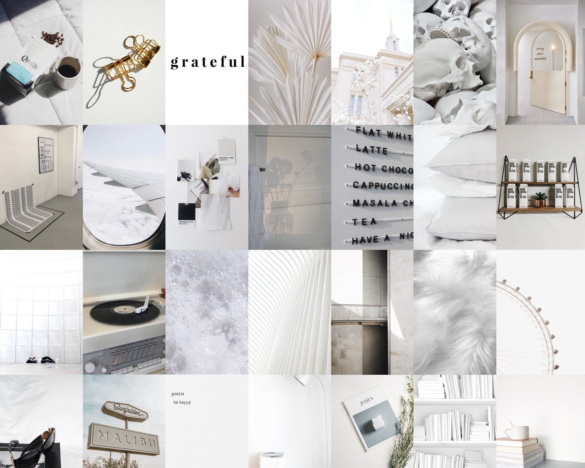 White Wall Collage Kit White Photo Collage Minimalistic Etsy