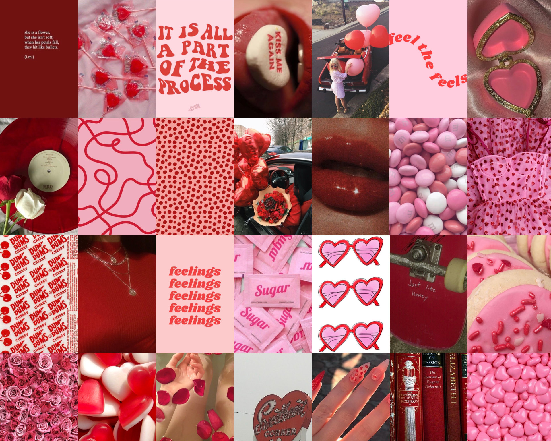 Pink Valentines Day Aesthetic Collage Kit Pink Valentine Theme Photo Wall Valentines  Day Decorations Valentines Art DIGITAL DOWNLOAD 