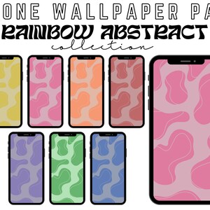 iPhone Wallpaper, iOS 14 Wallpaper, Abstract Wallpaper, Boho iPhone, Indie, Rainbow iPhone, Aesthetic Wallpaper (DIGITAL DOWNLOAD) 7 PCS