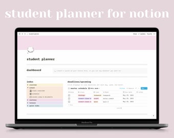 college assignment organizer Student Notion Planner, College Notion Template, Assignment Tracker, Digital Planner, School Digital Notion Planner (DIGITAL DOWNLOAD)