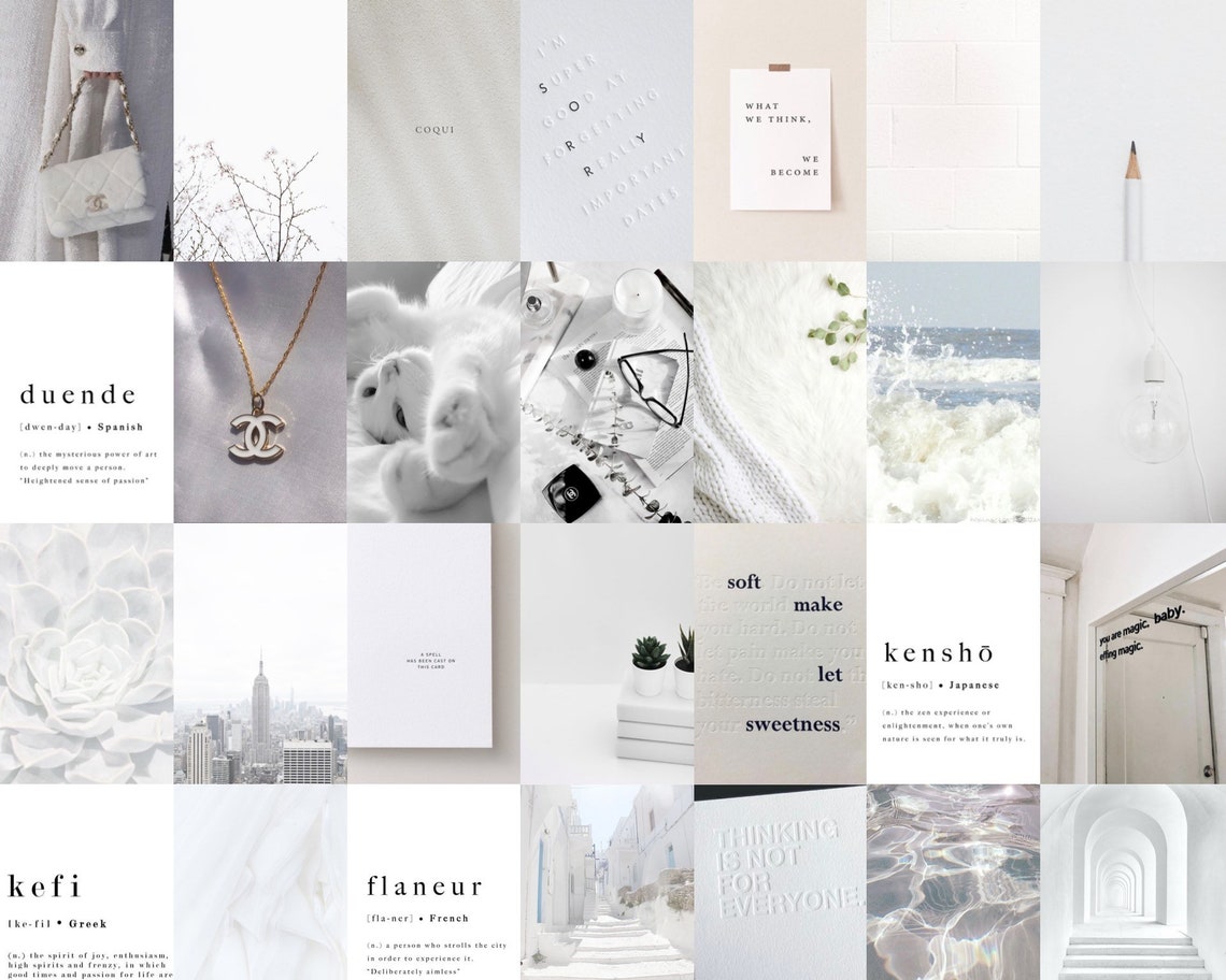 White Wall Collage Kit White Photo Collage Minimalistic Etsy