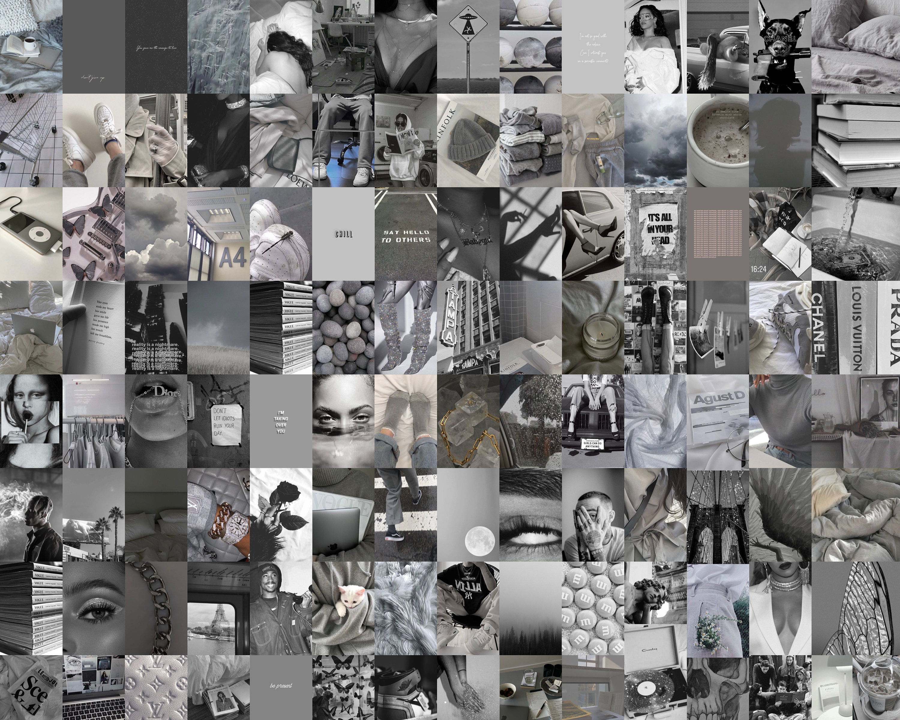 Grey Wall Collage Kit Black Collage Kit White Wall Collage Etsy UK
