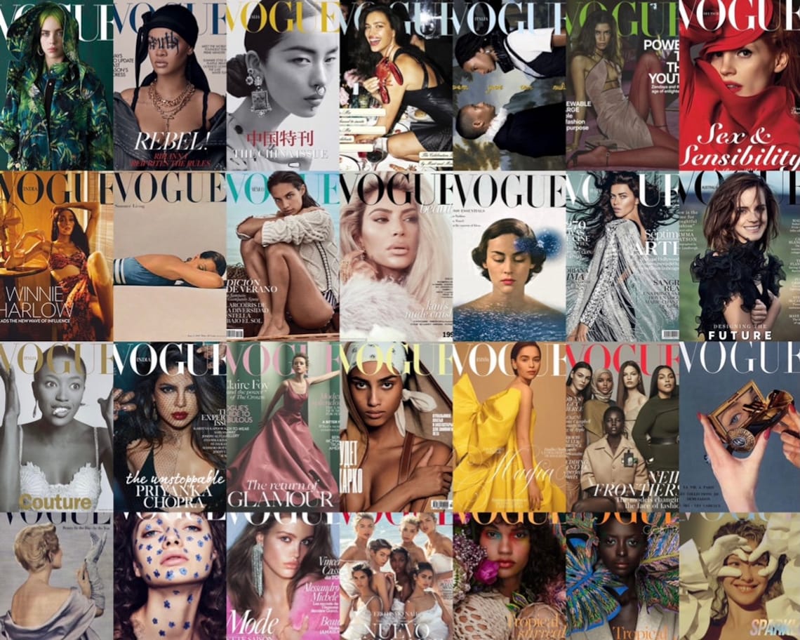 Vogue Cover Wall Collage Kit Vogue Collage Kit Magazine Etsy