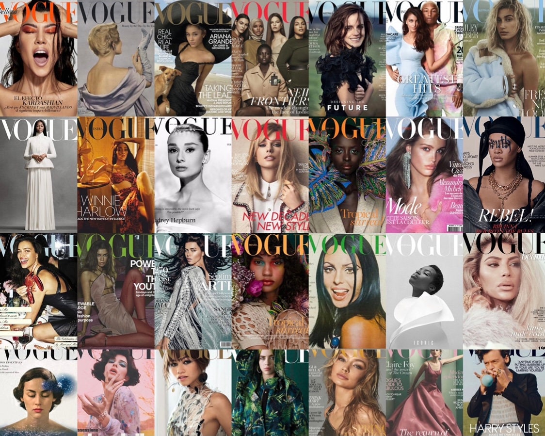 Vogue Cover Wall Collage Kit Vogue Collage Kit Magazine Etsy