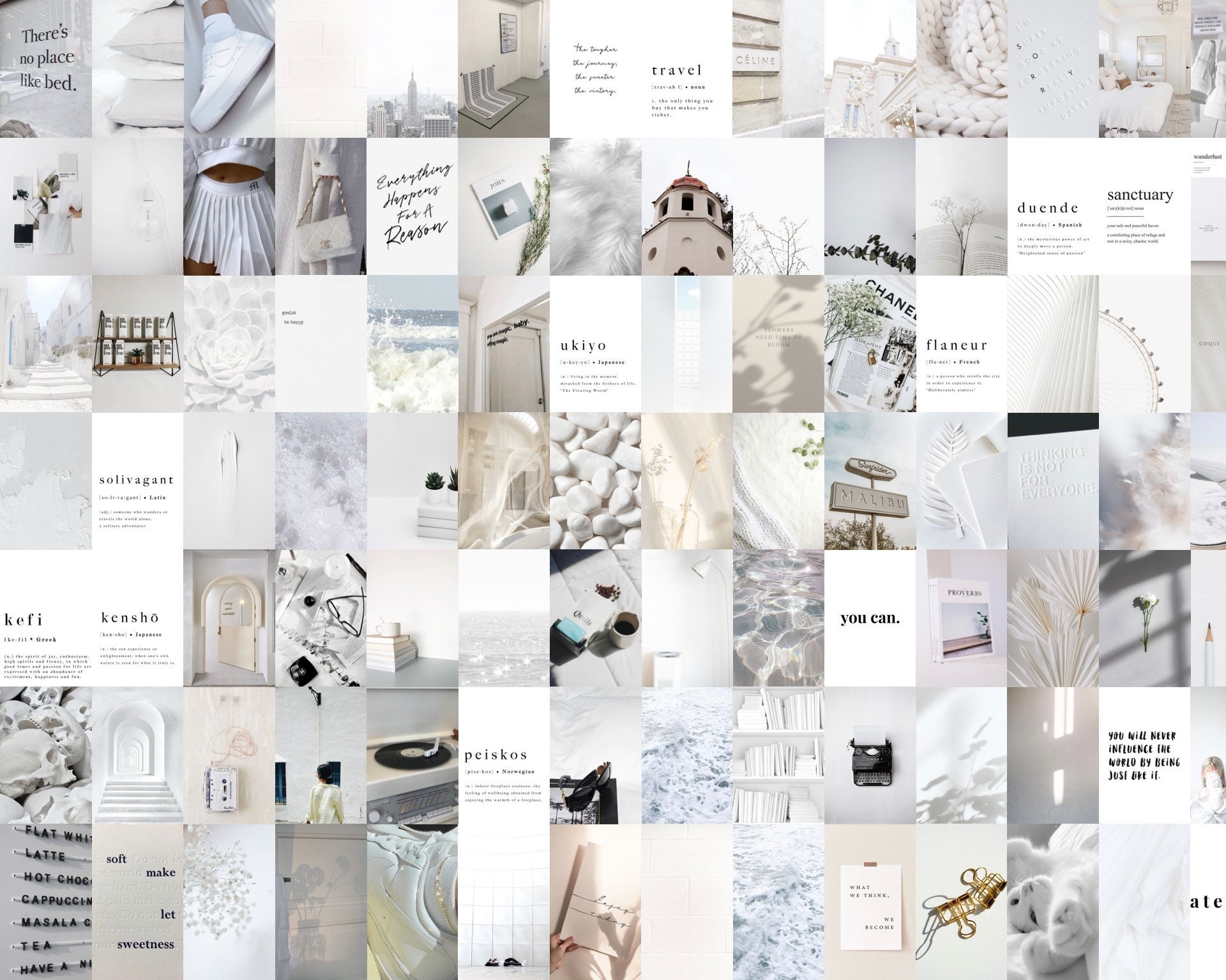 White Wall Collage Kit White Collage Kit White Wall Collage Etsy