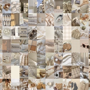 Cream Wall Collage Kit, Neutral Wall Collage, Beige Aesthetic Wall Art, White Art Prints, Neutral Room Decor (DIGITAL DOWNLOAD) 100 PCS