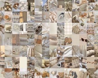 Cream Wall Collage Kit, Neutral Wall Collage, Beige Esthetische Wall Art, White Art Prints, Neutral Room Decor (DIGITALE DOWNLOAD) 100 STUKS