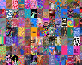 Indie Wall Collage Kit, Indie Collage Kit, Retro Wall Collage, Indie Room Decor (DIGITAL DOWNLOAD) 109 PCS