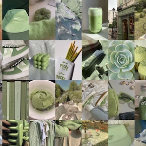 Sage Green Wall Collage Kit Pastel Green Wall Collage - Etsy