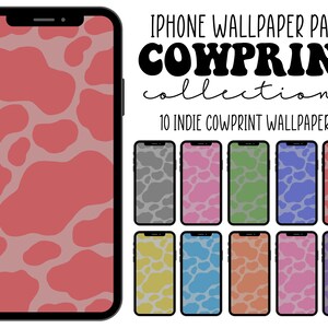 iPhone Wallpaper, iOS 14 Wallpaper, Indie Wallpaper, Cowprint, Aesthetic Wallpaper (DIGITAL DOWNLOAD) 10 PCS