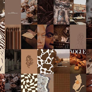Brown Wall Collage Kit, Brown Photo Wall, Brown Collage Wall Art ...