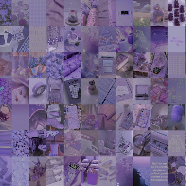 Purple Wall Collage Kit, Soft Purple Collage Kit, Soft Aesthetic, Soft Purple Wall Collage, Aesthetic Collage Kit (DIGITAL DOWNLOAD) 100 PCS