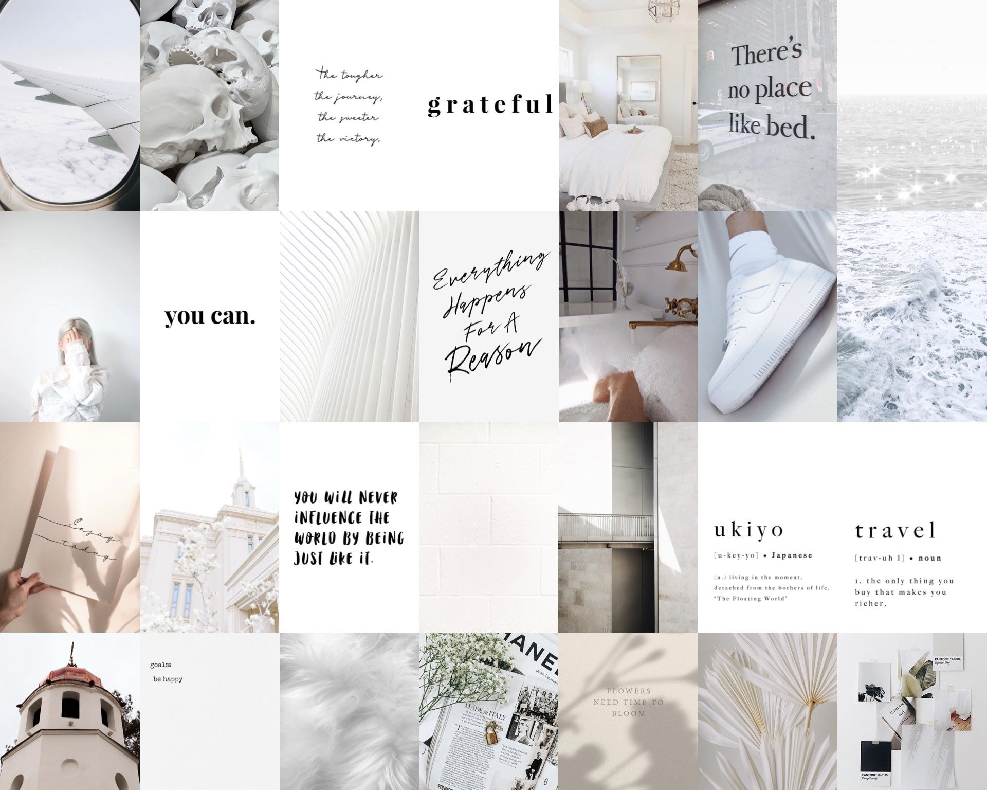 White Wall Collage Kit White Photo Collage Minimalistic Etsy