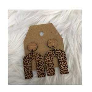 Leopard Rainbow Earrings Glowforge Download