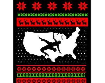 レスリング醜いクリスマスセーター SVG