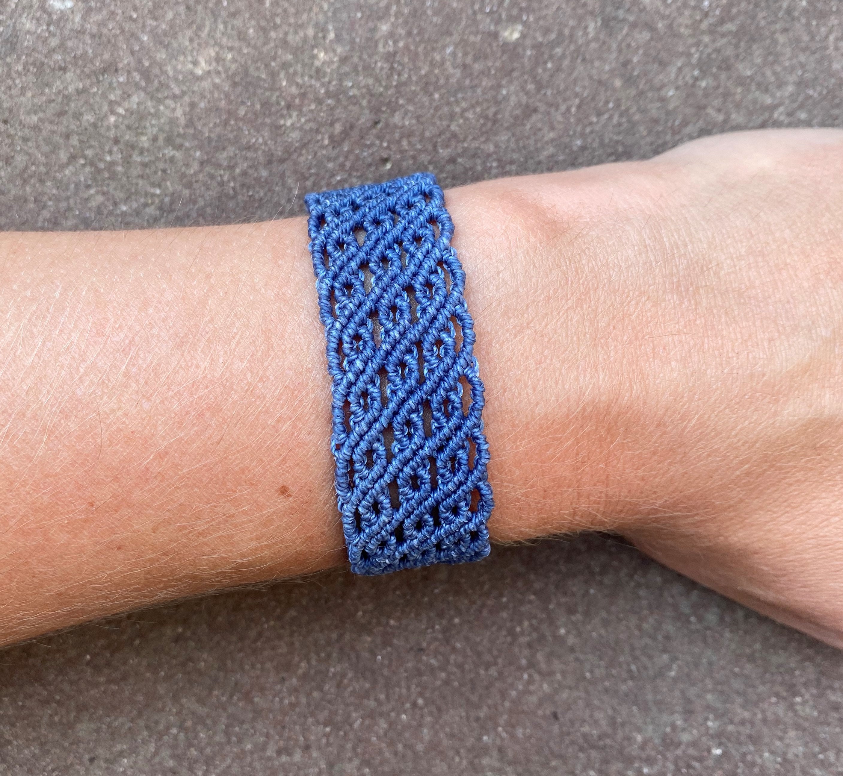Handcrafted Blue Macrame  Bracelet Alaskan Blue Lake Macrame Bracelet – Nature Scapes Jewelry main image 4