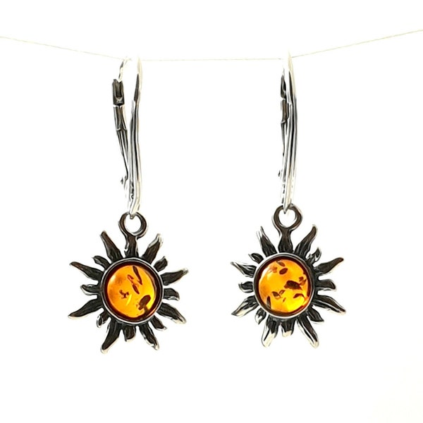 Orecchini baltici ambrati / Drop / Dangle / Cognac / Con argento sterling 925 / Gioielli / Bernstein Ohrringe / Boucles D'oreilles Ambre