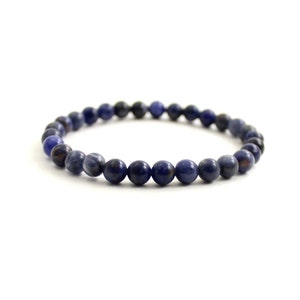 Sodaliet stretch blauwe armband | Sieraden voor dames heren heren | Pulsera de Sodalita | Sodalith-armband | braccialetto in sodaliet