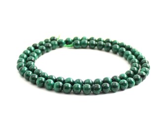Malachite Gemstone Beads Round 5 mm 5mm | 1 Strand | 72 beads per Strand | 1 mm hole | Natural Undyed green | Jewelry Supplies, TipTopEco