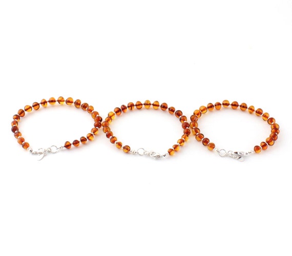 8 /"inch//20cm BÁLTICO ÁMBAR PLATA ESTERLINA 925 señoras Brazalete Bisutería Joyería