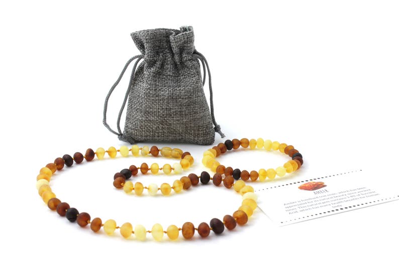 Raw Modern Rainbow Amber Jewelry Set for Adults Necklace and Bracelet Set Baltic Amber Baroque Beads Unpolished For Men and Women