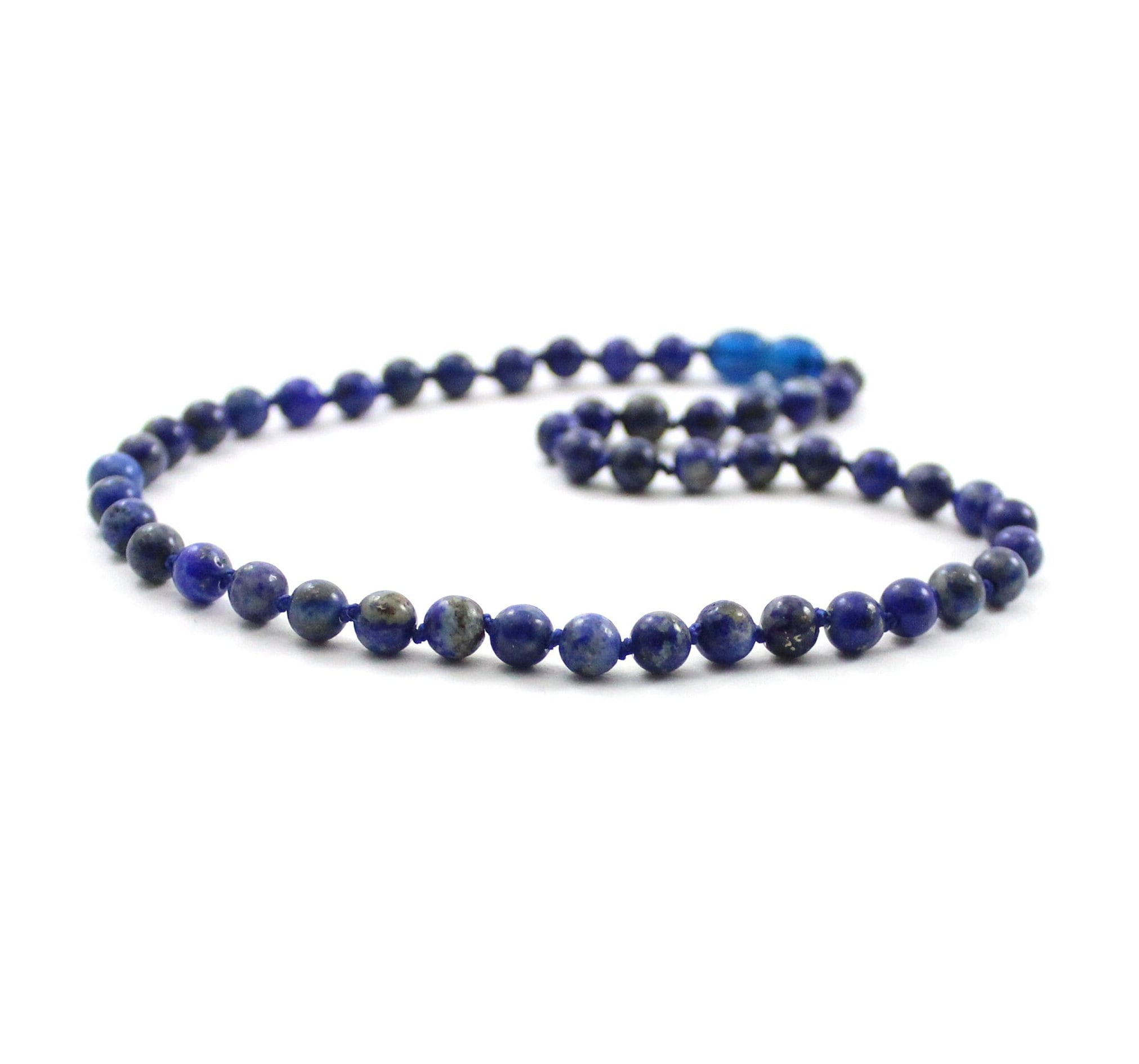 Collana Di Perle Di Lapislazzuli Blu Naturale 6mm - Lunghezza 36 Pollici, Fatte A Mano