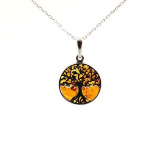 Ciondolo In Argento 925 Con Ambra Baltica – SilverAmber 1954, Pietra 12x8mm, Gioiello Donna