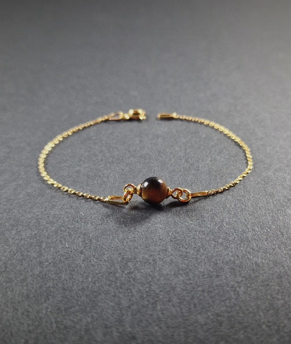 Bracelet œil De Tigre - Jonc Minimaliste - Argenté - Homme/Femme - Boutique Privée