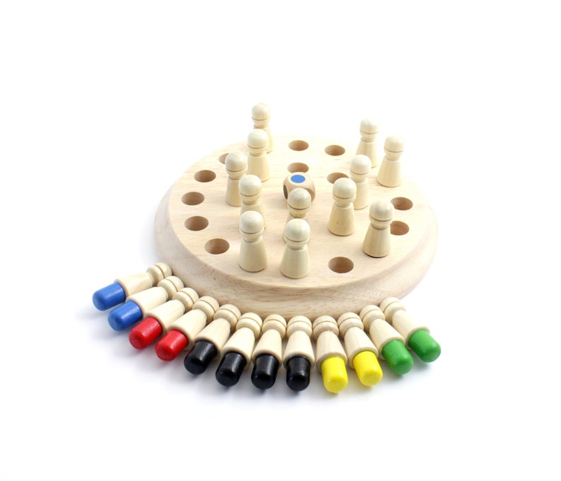 Wooden Chess Memory Game for Children Kids Educational Etsy