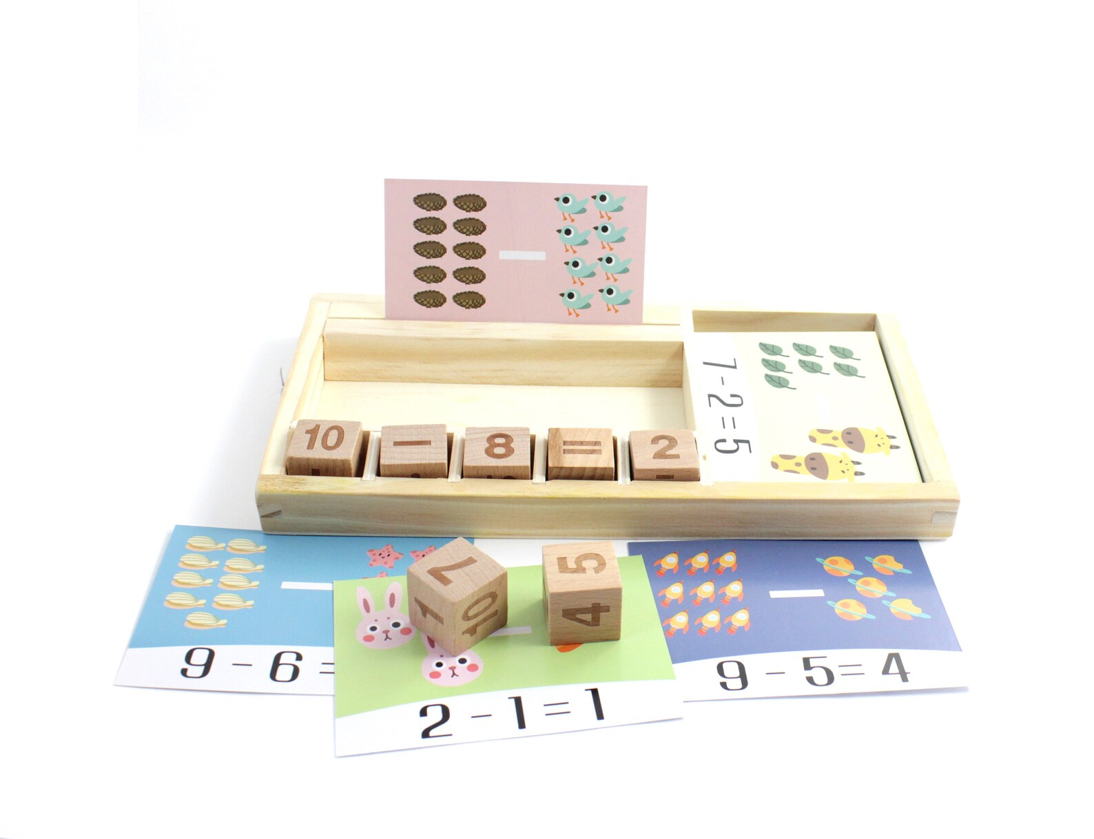 Wooden Math Learning Game Toy Montessori Mathematical Toys Etsy