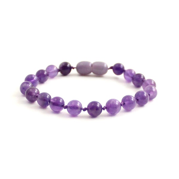 Bracelet de Cheville Améthyste Noué Violet Violet | Bijoux de pierres précieuses pour femmes hommes | Brassard | bracelet améthyste bracciale en ametista