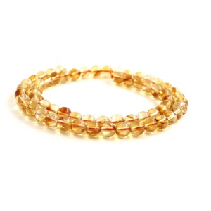 Citrine Gemstone Beads Round 6 mm 6mm | 1 Strand | 63 beads per Strand | 1 mm hole | yellow | citrin citrino | TipTopEco