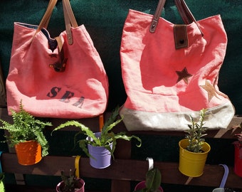 Linen tote bag