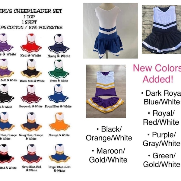 Cheerleading Outfits 2 Piece Top and Skirt FAST SHIPPING