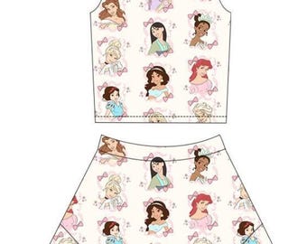 Disney Princess Skirt Set Yoga Activewear with Built-In Shorts FREE SHIPPING